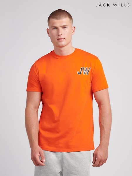 Jack Wills Orange Sports Club T-Shirt (V03732) | 124 QAR
