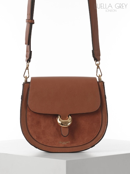 Luella Grey Tan Venetia Saddle Cross-Body Bag (V03762) | €126
