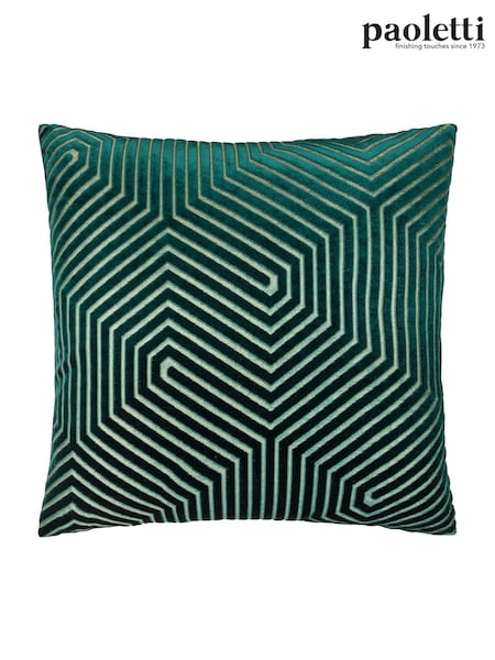 Paoletti Emerald Evoke Cut Velvet Cushion (V04253) | 129 QAR