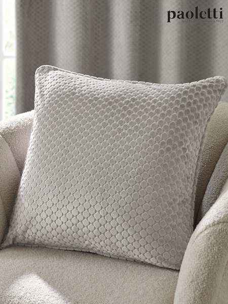Paoletti Silver Crushed Velvet Cushion (V04260) | €34