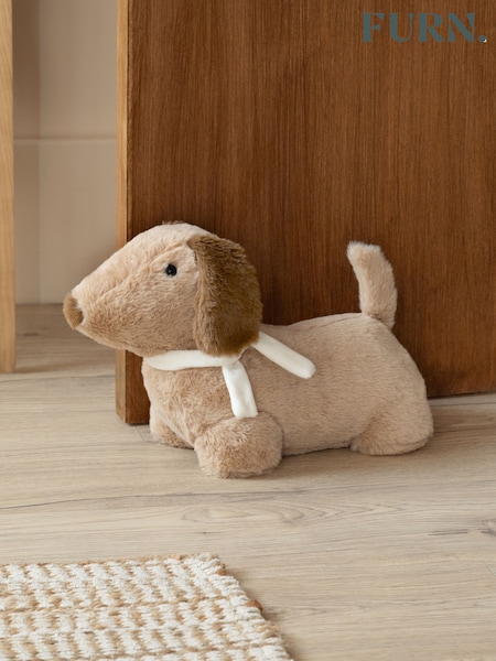 Furn Natural Samson Faux Fur Dog Door Stop (V04263) | €20