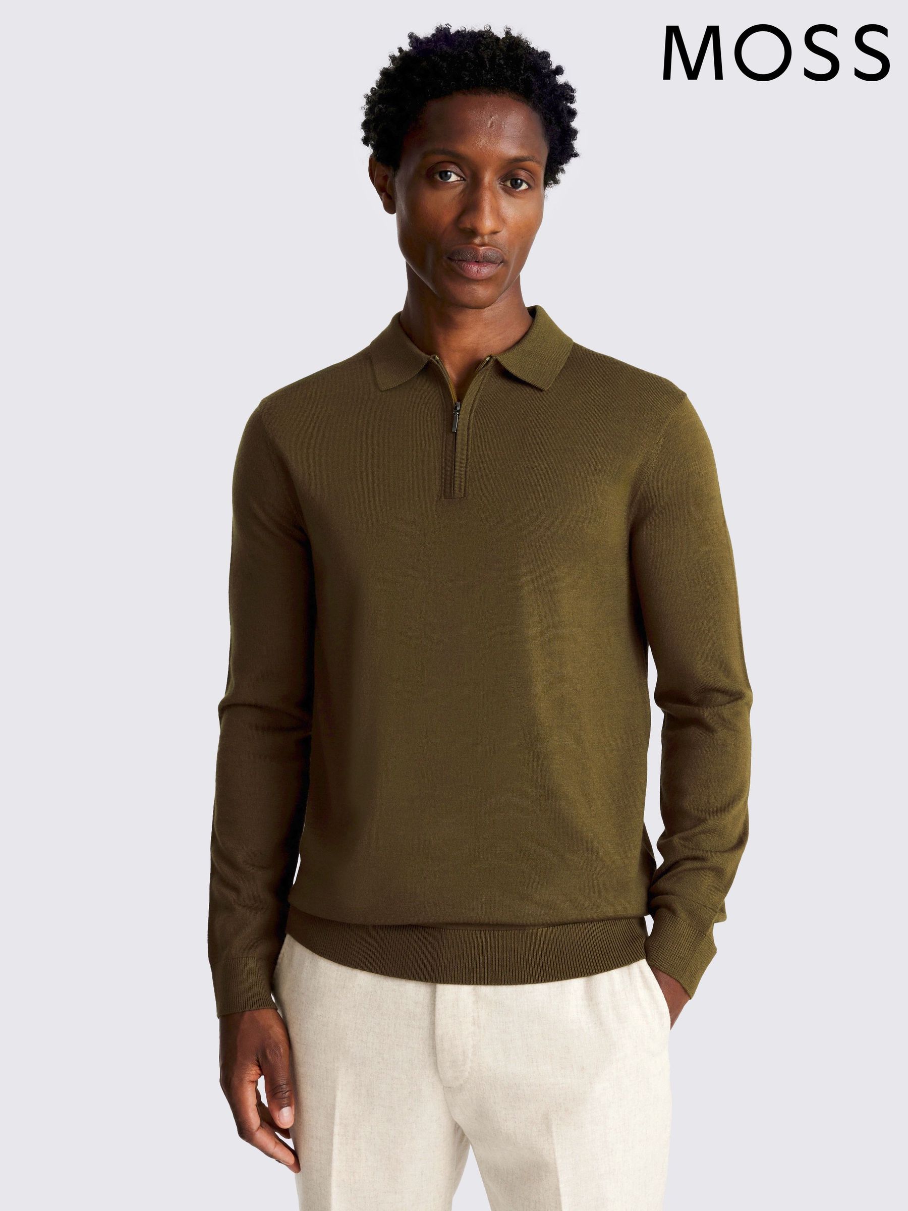Buy Men's Polo Shirts Moss Green Online | Next USA