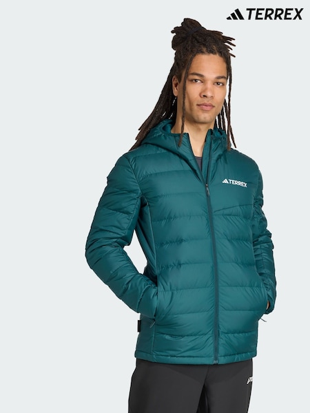 adidas Terrex Green Multi Light Down CLIMAWARM Hooded Jacket (V04411) | €172