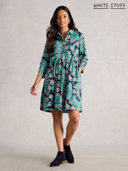 White Stuff Blue Everly Jersey Dress (V04441) | R$ 585