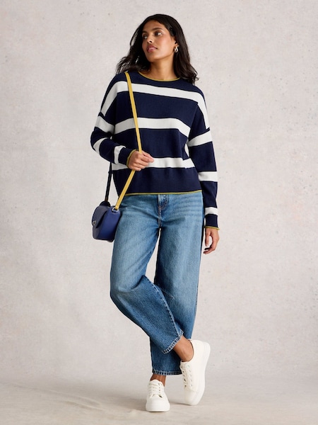 White Stuff Blue Kitty Stripe Cashmere Jumper (V04447) | €184