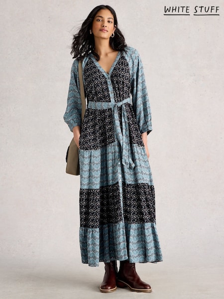 White Stuff Blue Clementine Midi Dress (V04461) | R$ 840
