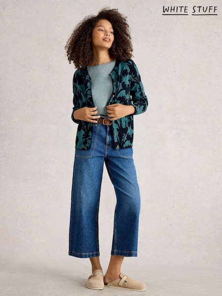 White Stuff Blue Lulu Print Cardigan (V04464) | €78