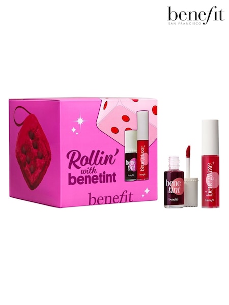 Benefit Rollin with Benetint Cheek & Lip Tint and Limited Edition Lip Oil Duo with Beauty Bag Gift Set (V04490) | €43