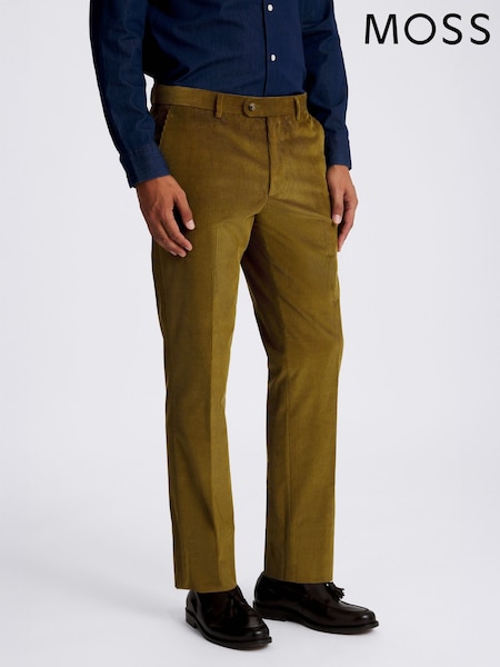 MOSS Green Slim Fit Olive Corduroy Trousers (V04773) | R$ 790