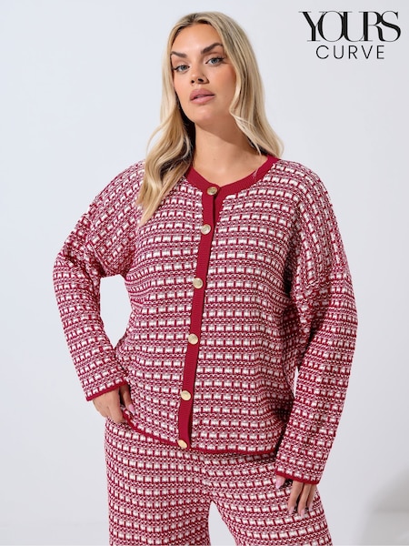 Yours Curve Red Limited Boucle Cardigan (V04818) | €45