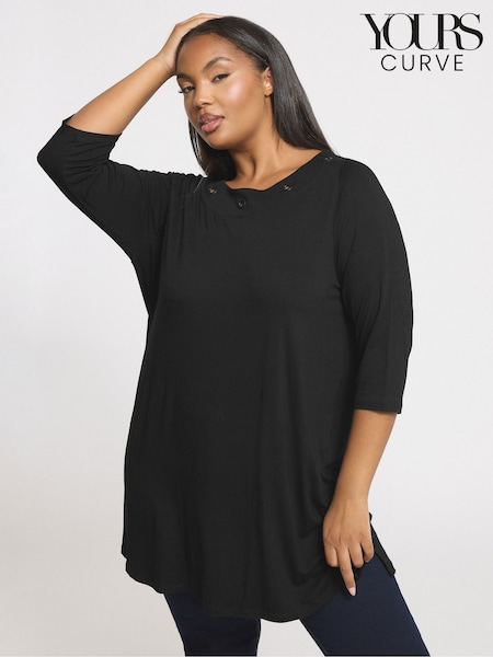 Yours Curve Eyelet 3/4 Sleeve Top (V04840) | R$ 235