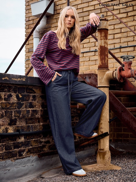 Long Tall Sally Blue Tie Waist Wide Leg Jeans (V04849) | €55