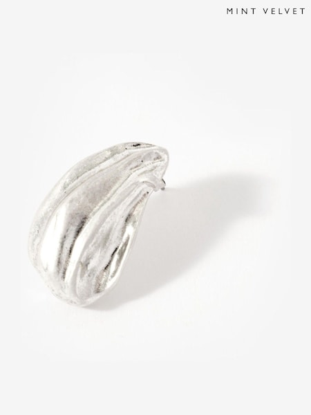 Mint Velvet Silver Tone Textured Stud Earrings (V04928) | €33