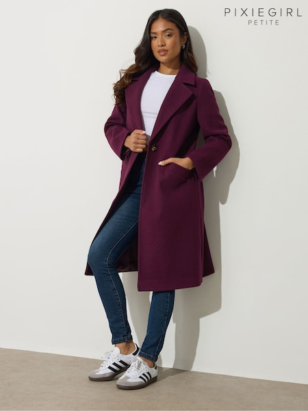 PixieGirl Petite Red Single Button City Coat (V04967) | €86
