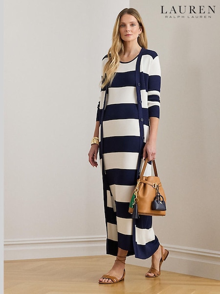Lauren Ralph Lauren Blue Faraz Stripe Knit Dress (V06039) | R$ 2.915