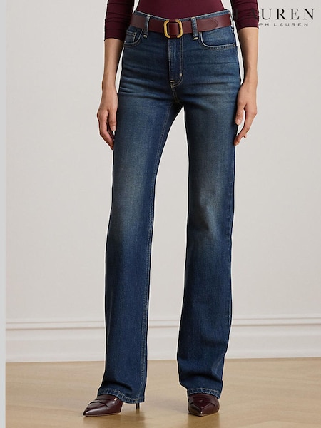 Lauren Ralph Lauren Blue Deavie Straight Leg Stretch Denim Jeans (V06050) | €245.50