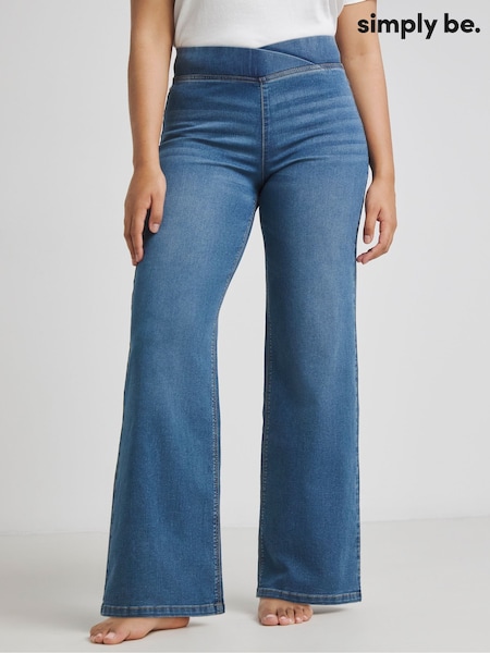 Simply Be Blue Wide Leg Weekender Jeggings (V06066) | €37