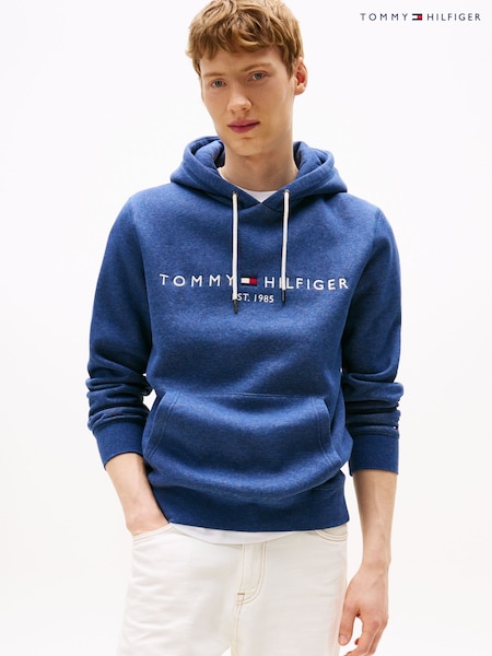 Tommy Hilfiger Blue Fleece Drawstring Hoodie (V06124) | €156