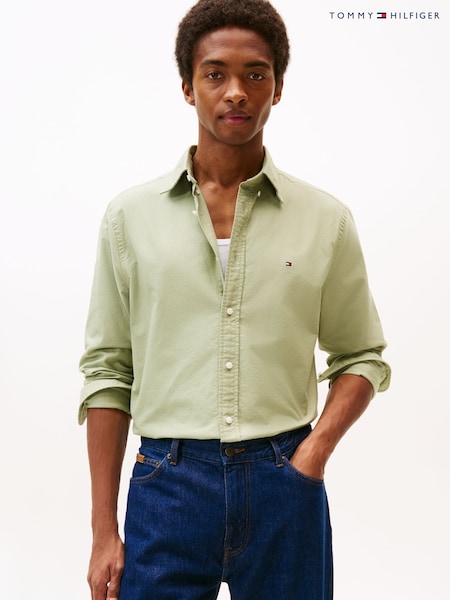 Tommy Hilfiger Green Regular Fit Flag Embroidery Oxford Shirt (V06127) | €120