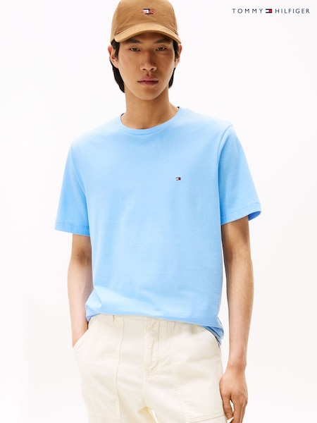 Tommy Hilfiger Blue Flag Embroidery Crew Neck T-Shirt (V06142) | 198 QAR