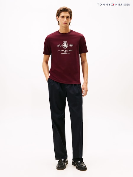 Tommy Hilfiger Red Varsity Graphic Interlock Knit T-Shirt (V06143) | €127