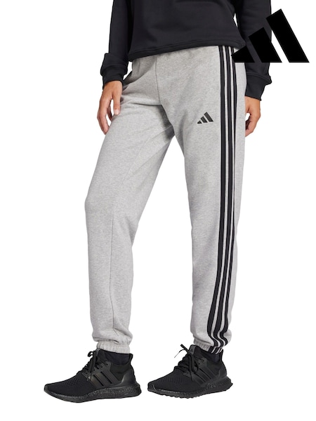 adidas Grey Essentials 3-Stripes French Terry Cuffed Joggers (V06238) | 188 QAR