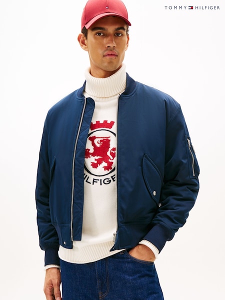 Tommy Hilfiger Blue Water Repellent Relaxed Bomber Jacket (V06404) | AED1,514