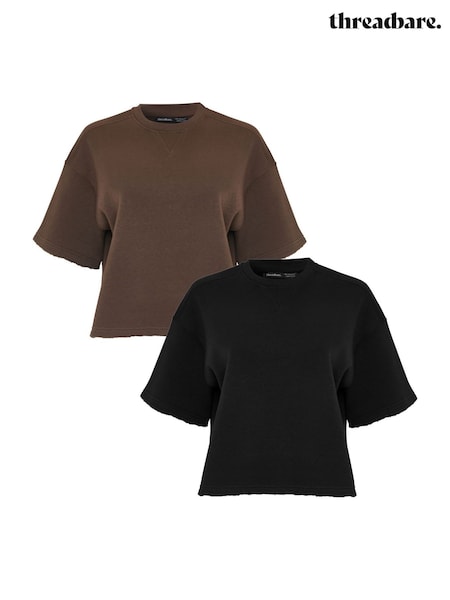 Threadbare Boxy Short Sleeve Sweatshirts 2 Pack (V06705) | ‏239 د.إ.‏