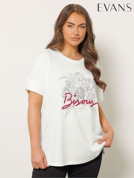 Evans Floral Beaded T-Shirt (V06750) | €33