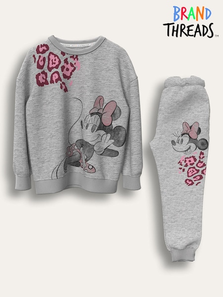 Brand Threads Grey Minnie Mouse Joggers Set (V08123) | AED134