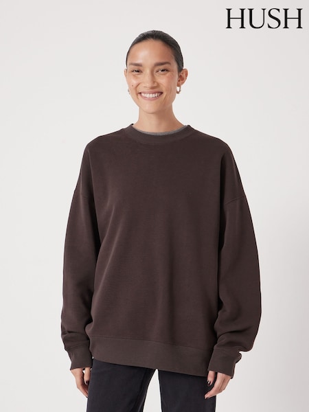 Hush Brown Quaden Clean Oversized Sweatshirt (V08177) | €86