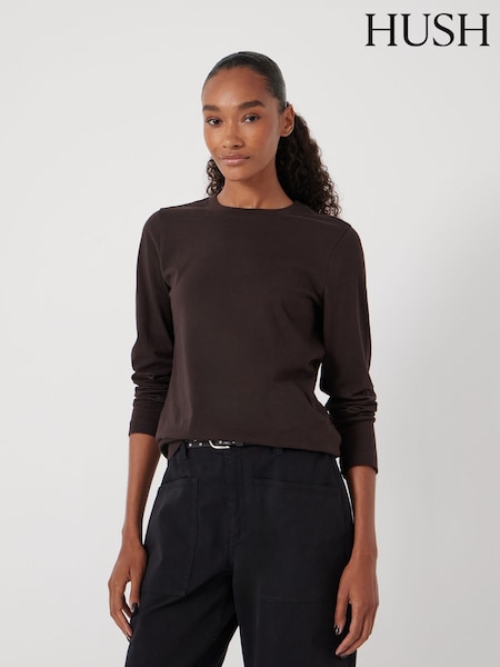 Hush Brown Slim Long Sleeve T-Shirt (V08178) | €52