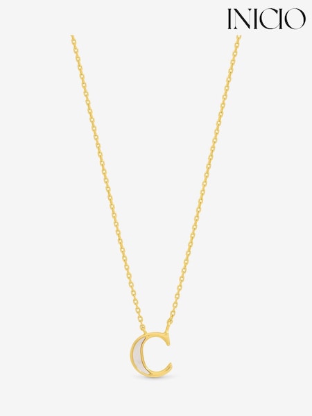 Inicio Gold Tone Mother of Pearl C Initial Pendant (V08183) | AED116