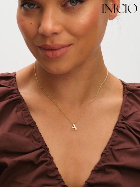 Inicio Gold Plated Mother of Pearl A Initial Pendant (V08190) | €25