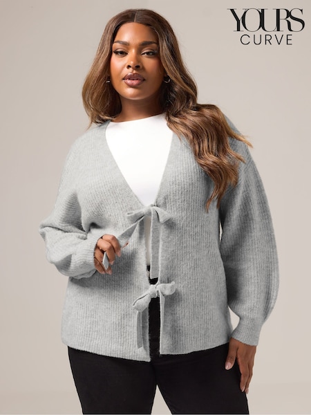 Yours Curve Double Tie Cardigan (V08352) | R$ 335