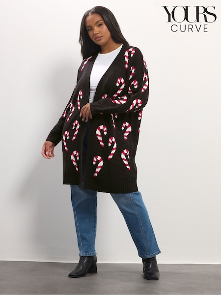 Yours Curve Black Midi Cardigan (V08381) | €48