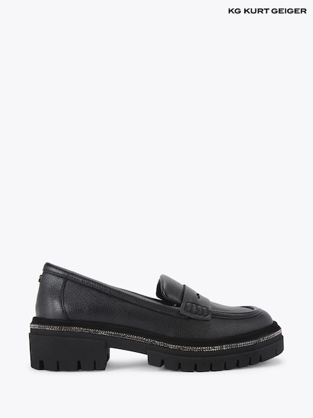 KG Kurt Geiger Black Tiff Loafer Shoes (V08421) | €118