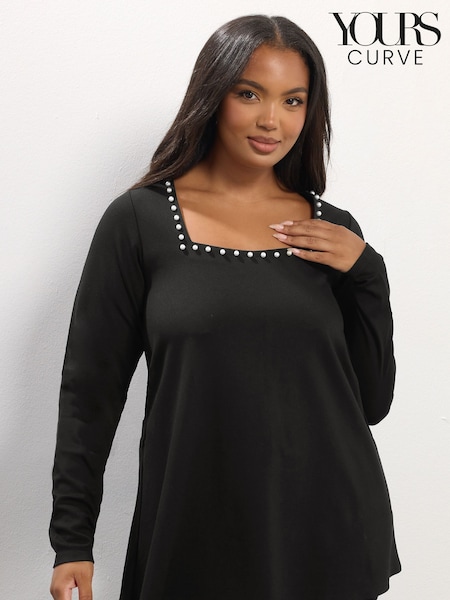 Yours Curve Long Sleeve Square Neck Swing Top (V08423) | € 38
