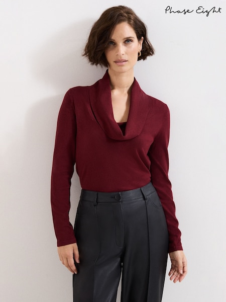 Phase Eight Red Lottie Cowl Knit Jumper (V08466) | €87