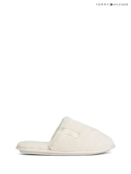 Blanco - Tommy Hilfiger Monogram Faux Fur Slippers (V08725) | 64 €