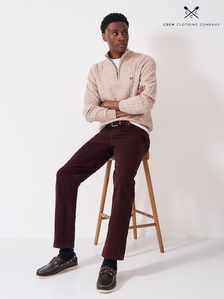 Crew Clothing Red Parker Straight Cord Trousers (V08887) | €95