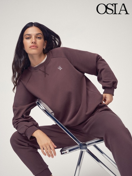 OSIA Brown Crew Neck Oversized Sweatshirt (V08898) | AED245