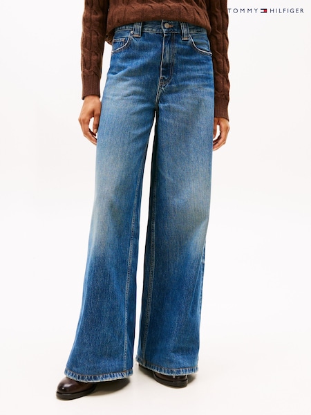 Tommy Hilfiger Blue 70s High Rise Wide Leg Jeans (V08912) | AED815