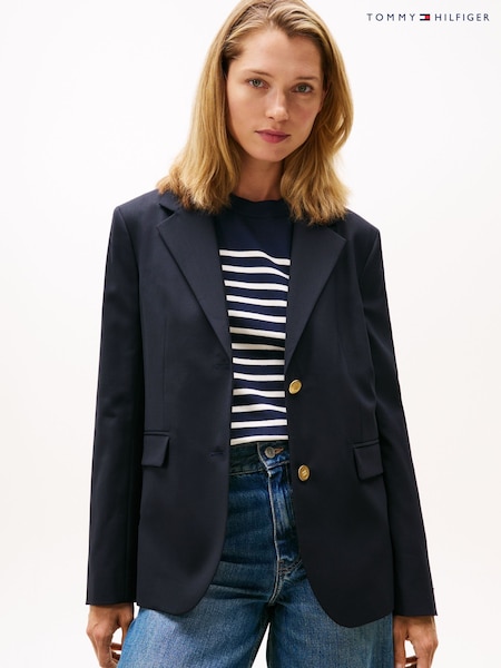Tommy Hilfiger Blue Regular Fit Timeless Wool Blend Blazer (V08918) | €332