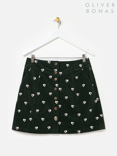 Oliver Bonas Corduroy Heart Embroidered Mini Skirt (V08949) | 101 €
