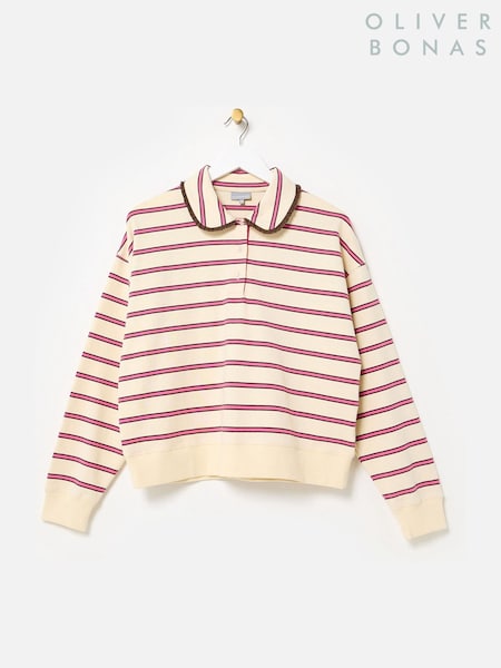 Oliver Bonas Blue Striped Long Sleeve Rugby Top (V08950) | R$ 495
