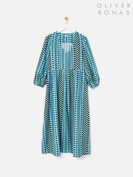 Oliver Bonas Checked V-Neck Midi Dress (V08961) | 122 €