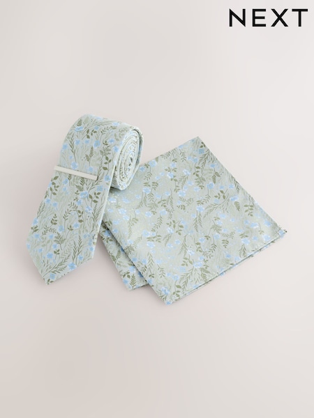 Svetlo zelena - Tie and Pocket Square Set (V08997) | € 19