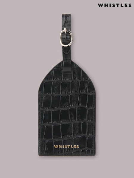 Whistles Black Shiny Croc Effect Luggage Tag Purse (V09015) | R$ 95