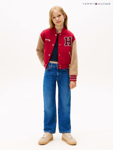 Tommy Hilfiger Blue Logo Embroidery Girlfriend Jeans (V09274) | €63 - €77
